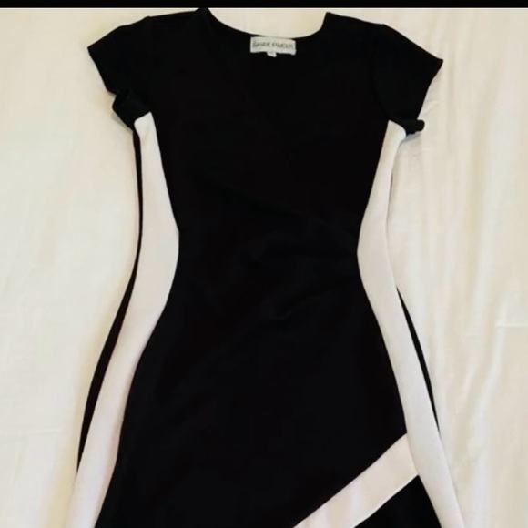 Almost Famous Dresses & Skirts - Almost Famous Black and White Asymmetrical Bodycon Dress